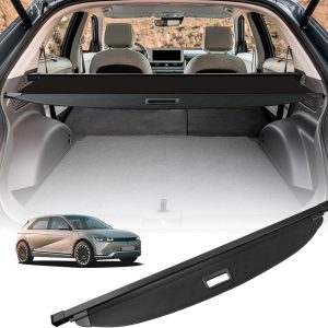 for Hyundai Ioniq 5 Cargo Cover Trunk Cover Retractable Cargo Cover for Hyundai Ioniq 5 Accessories 2022 2023 2024 Trunk Security Shade Luggage Security Shield Shade, Canvas