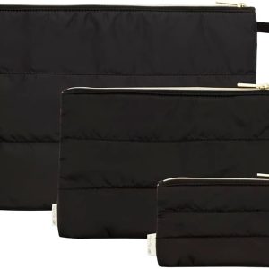 Itzy Ritzy Travel Packing Cubes Set of 3 – Lightweight Packing Cubes for Luggage, Diaper Bag & Purse - Made of Soft Puffer Material and Perfect for Travel - Set of 3 Different Sizes, Midnight